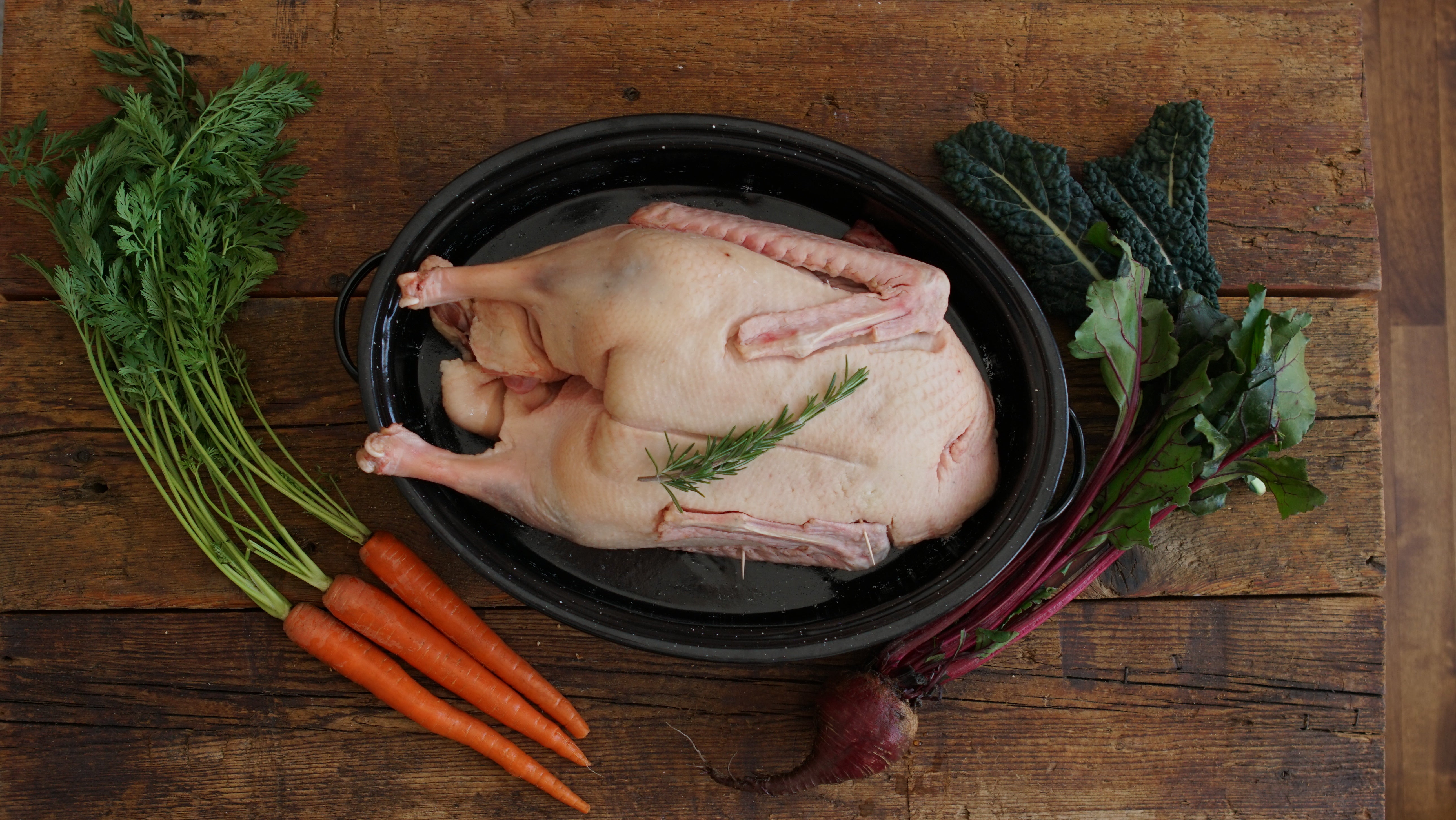 Une oie entière, parfaitement rôtie!