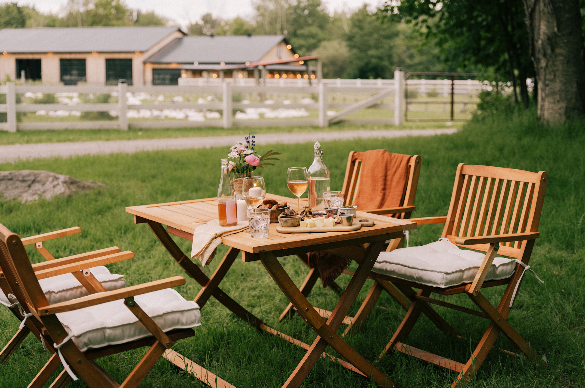 Souper champêtre sur une ferme d'oie pour deux